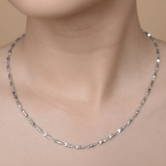 Diamond - Cut Link Silver Chain – 925 Sterling Reflective Women’s Necklace - Zirak Silver