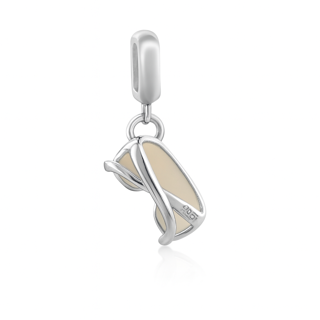 Sterling Silver Sunglasses Charm – Blue & Black Enamel with Crystal Accents