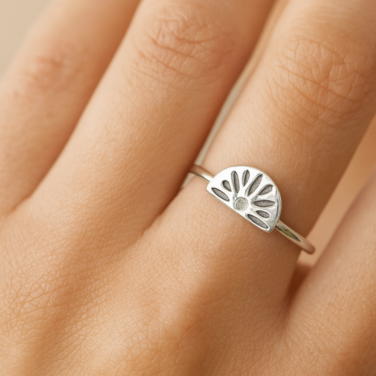 Sterling Silver Sunburst Ring