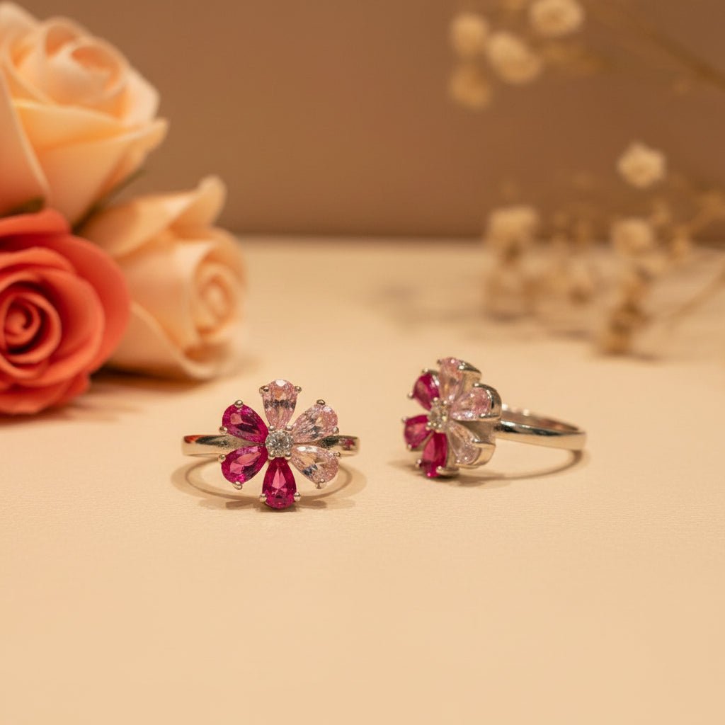 Gul Pushp Toe Ring - Zirak Silver