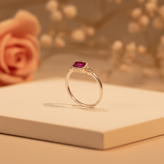 Gulabi Pink Stone Ring - Zirak Silver