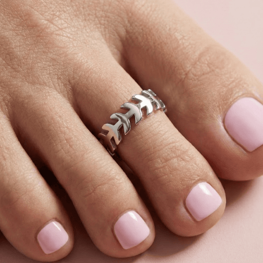 Leaf Band 925 Silver Toe Ring - Zirak Silver