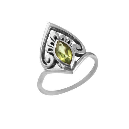 Marquise Peridot Ring - Zirak Silver