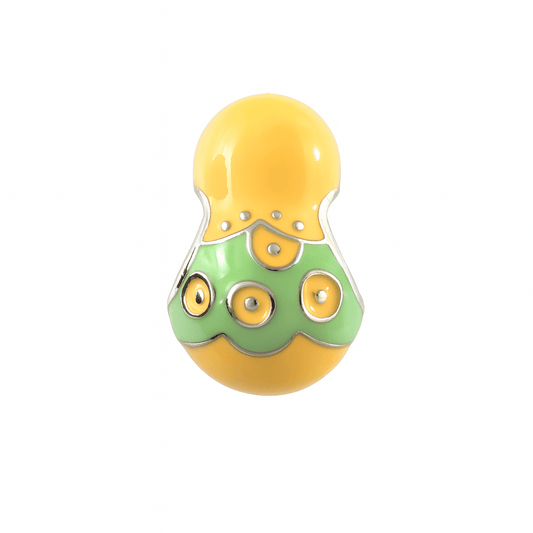 Matryoshka Doll Charm in Yellow & Green Enamel | 925 Silver - Zirak Silver