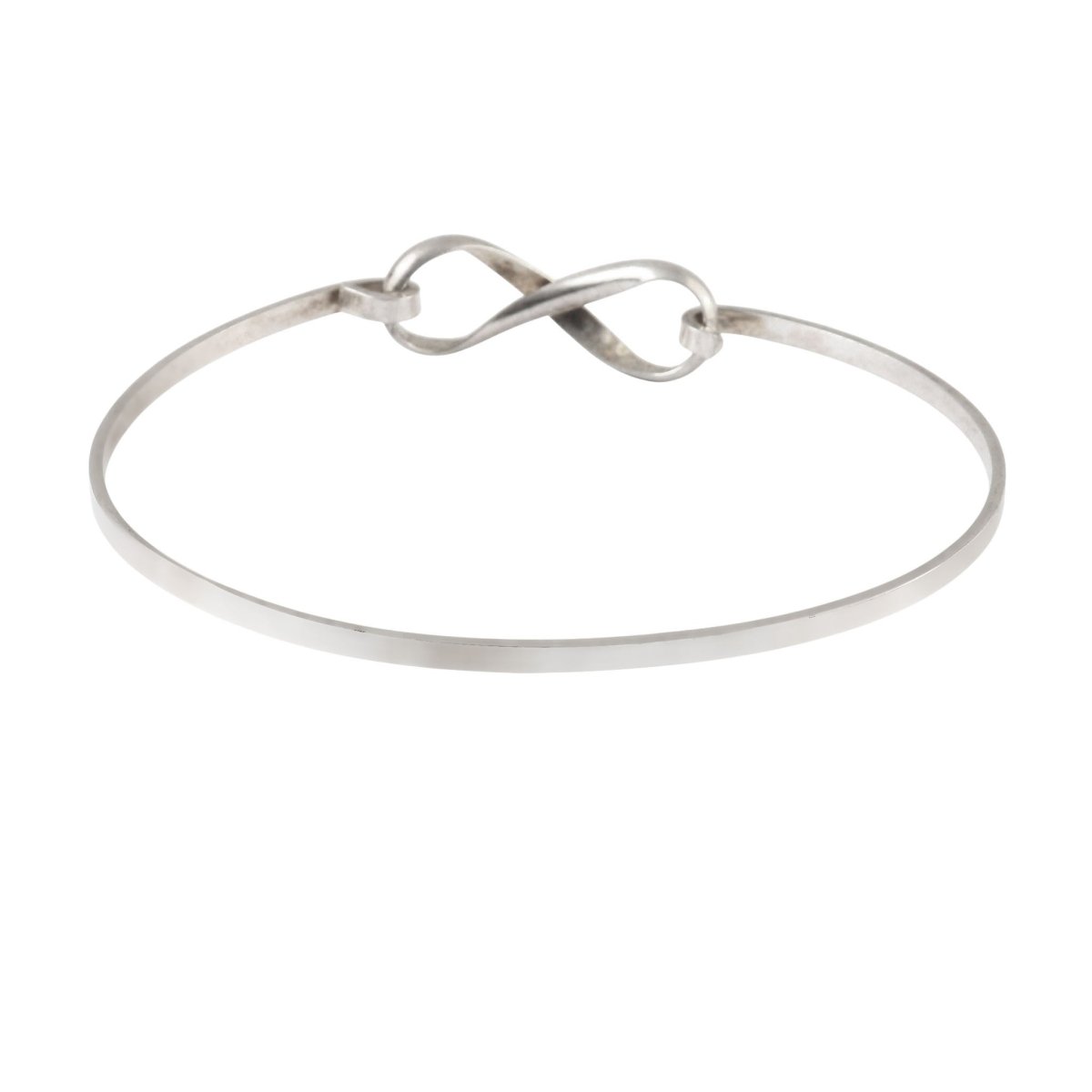 Minimal Infinity Knot 925 Silver Bangle Bracelet - Zirak Silver
