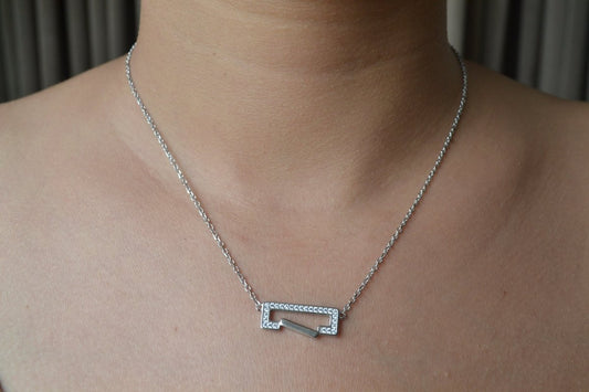 Minimalist Geometric Arrow Pendant in Sterling Silver - Zirak Silver