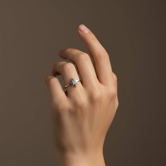 Minimalist North Star Ring - Zirak Silver