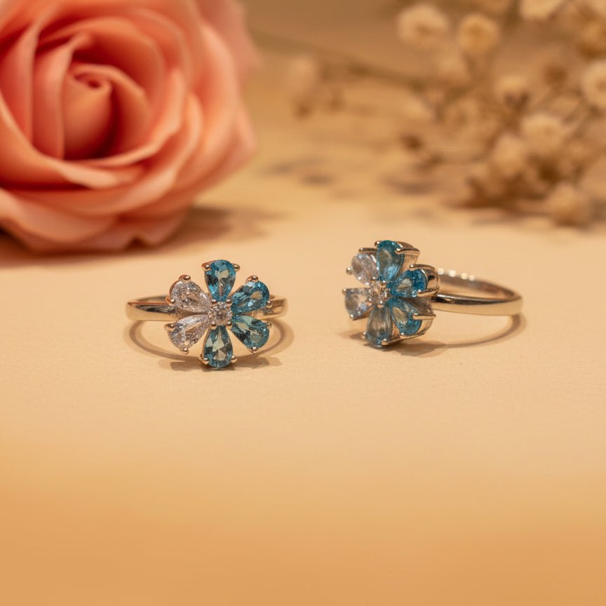 Neel Pushp Toe Ring - Zirak Silver