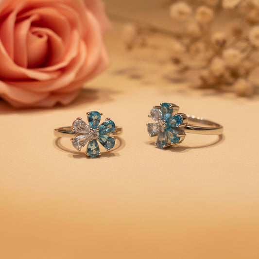 Neel Pushp Toe Ring - Zirak Silver