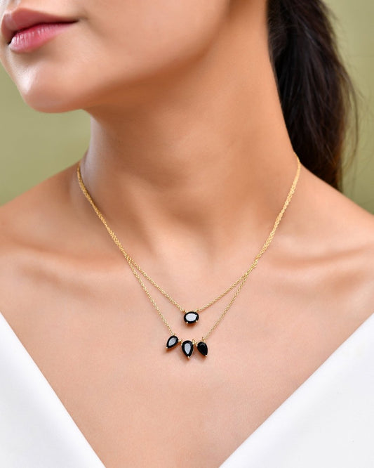 Noir Grace Necklace - Zirak Silver