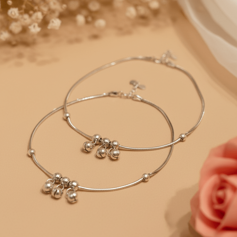 Nupur Ghungroo Bell Anklets - Zirak Silver