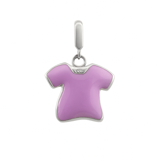 Purple Floral Shirt Charm in 925 Silver - Zirak Silver