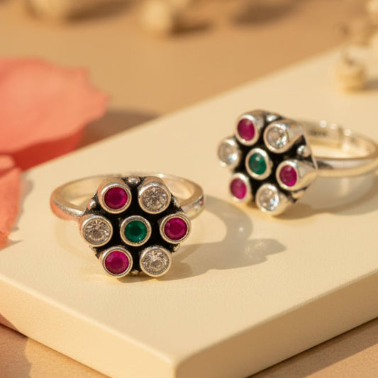 Rangoli Bichiya Pair - Zirak Silver