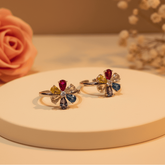 Rangoli Pushp Toe Ring - Zirak Silver