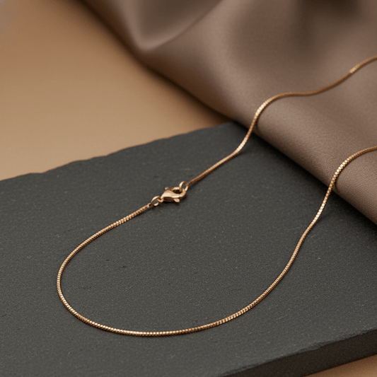 Rose Gold Box Chain Necklace – Minimalist 925 Silver Chain - Zirak Silver