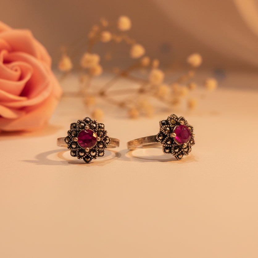 Roshni Pushp Toe Ring - Zirak Silver