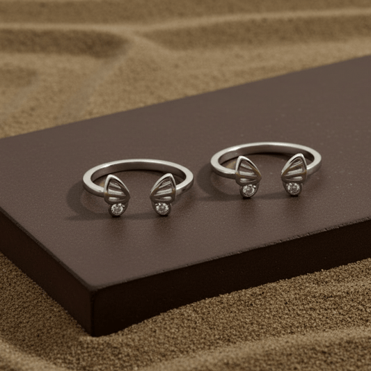 Silver Butterfly Wing Toe Ring - Zirak Silver