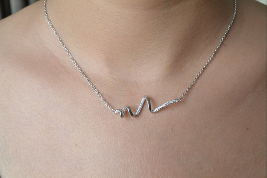 Silver Zig - Zag Pendant Necklace - Zirak Silver