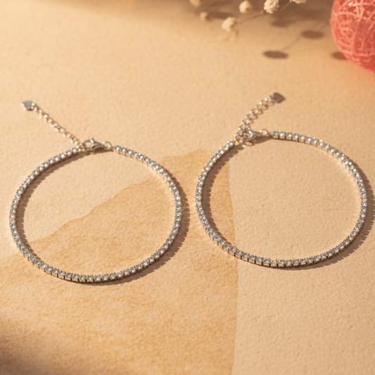 Sitara Tennis Anklet - Zirak Silver