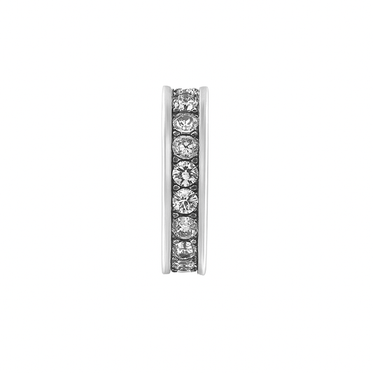 Sterling Silver Crystal Spacer Charm – Elegant Bracelet Filler Bead - Zirak Silver