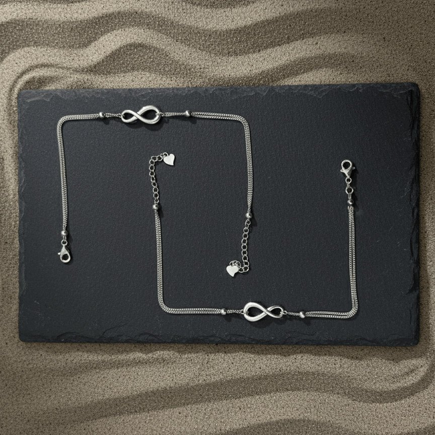Sterling Silver Infinity Anklet - Zirak Silver