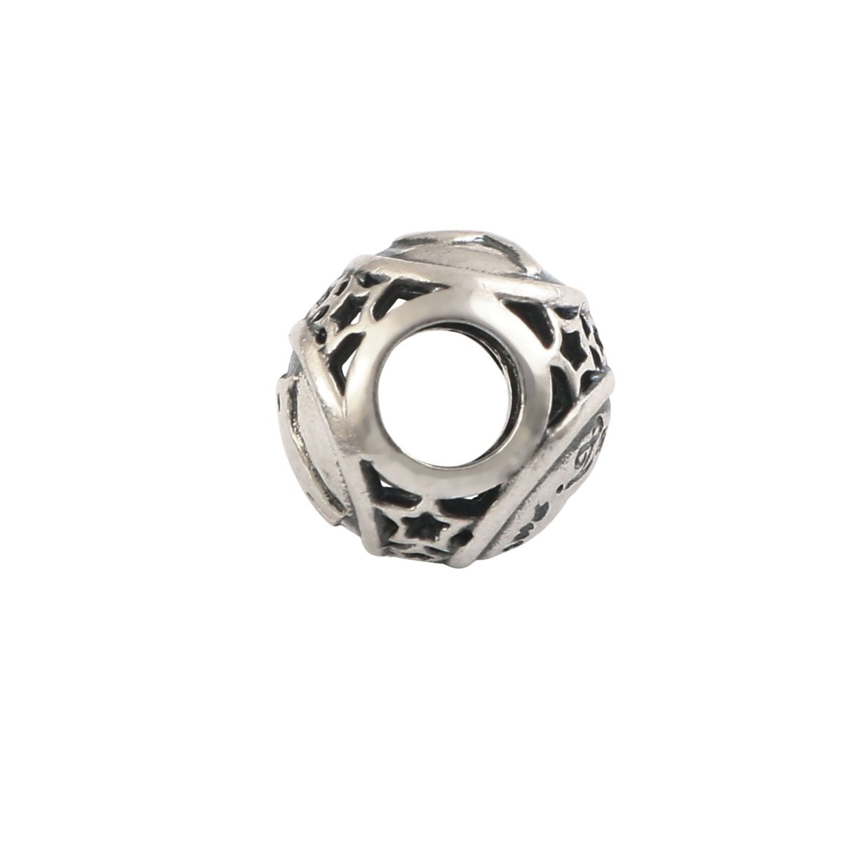 Taurus Luck Pave Silver Charm Bead - Zirak Silver