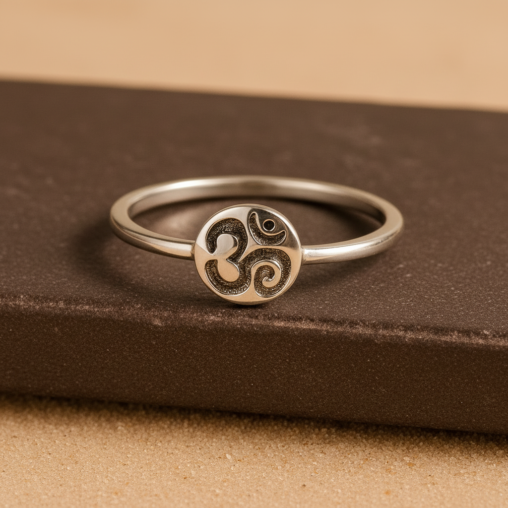 Sterling Silver Om Symbol Ring