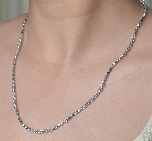 Ibaad Chain – Rhodium Plated Cable Silver Chain