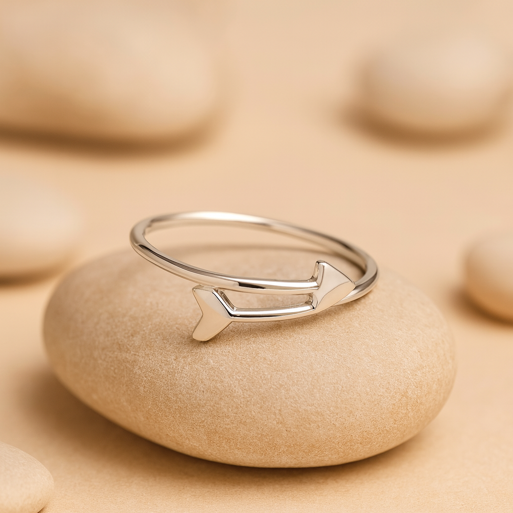 Minimal Arrow Sterling Silver Ring – Lightweight Open Band