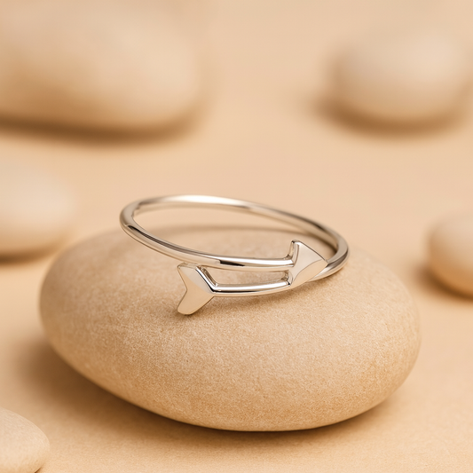 Minimal Arrow Sterling Silver Ring – Lightweight Open Band