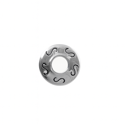 925 Silver Thread Charm with S Motif – Minimalist Barrel Bead for Bracelets or Necklaces