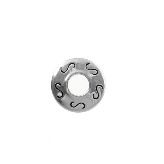 925 Silver Thread Charm with S Motif – Minimalist Barrel Bead for Bracelets or Necklaces