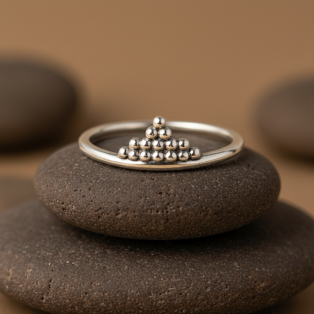 Sterling Silver Stacked Dot Crown Ring