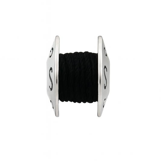 925 Silver Thread Charm with S Motif – Minimalist Barrel Bead for Bracelets or Necklaces