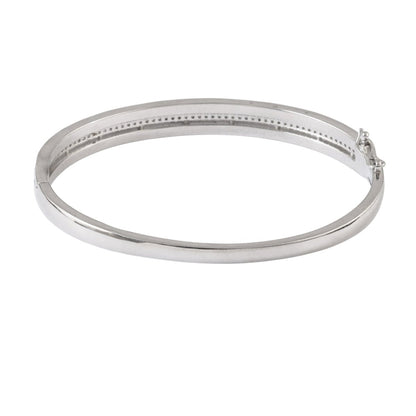 925 Silver Abalone & CZ Inlay Bangle Bracelet - Zirak Silver