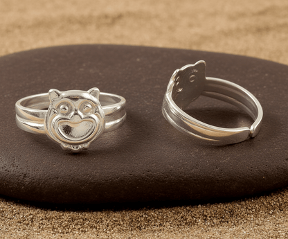 925 Silver Adjustable Owl Design Toe Ring – Handmade Animal Motif Jewelry - Zirak Silver