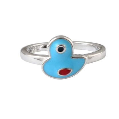 925 Silver Baby Duck Enamel Ring for Kids - Zirak Silver