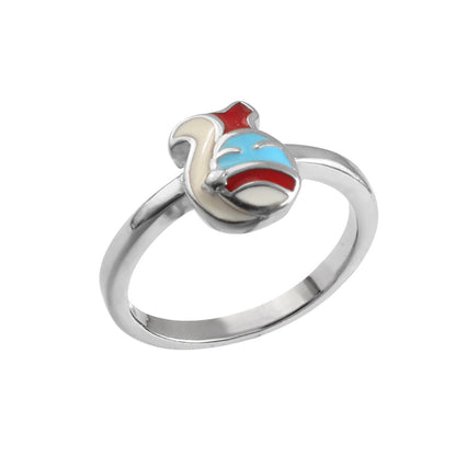 925 Silver Baby Squirrel Enamel Ring for Kids - Zirak Silver