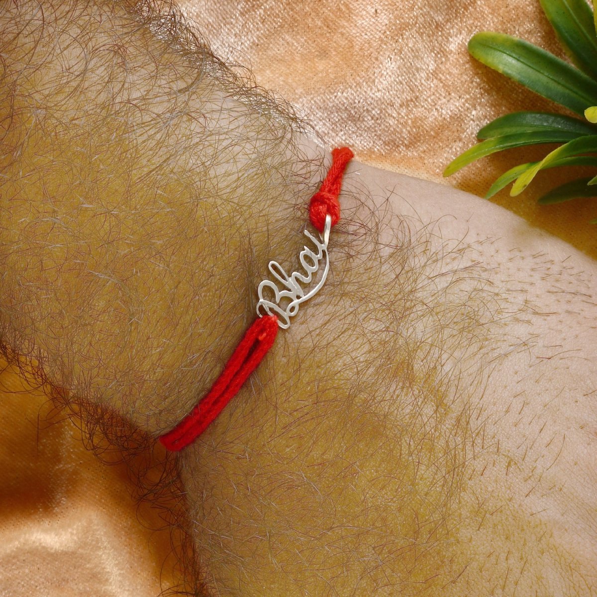 925 Silver "Bhai" Rakhi with Red Thread – Raksha Bandhan Bracelet for Brother - Zirak Silver