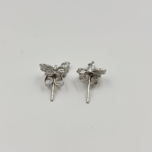 925 Silver Butterfly CZ Drop Earrings - Zirak Silver