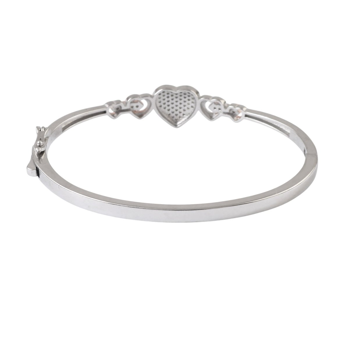 925 Silver Dual - Tone Heart Bracelet with CZ - Zirak Silver