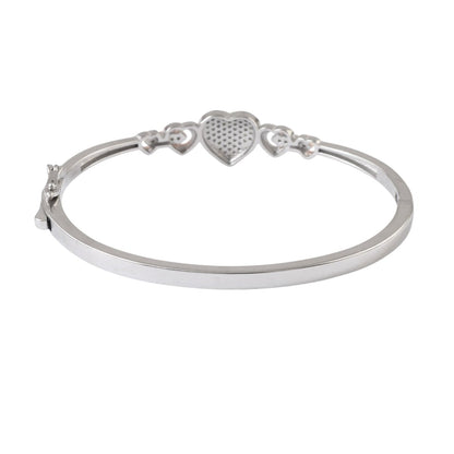 925 Silver Dual - Tone Heart Bracelet with CZ - Zirak Silver