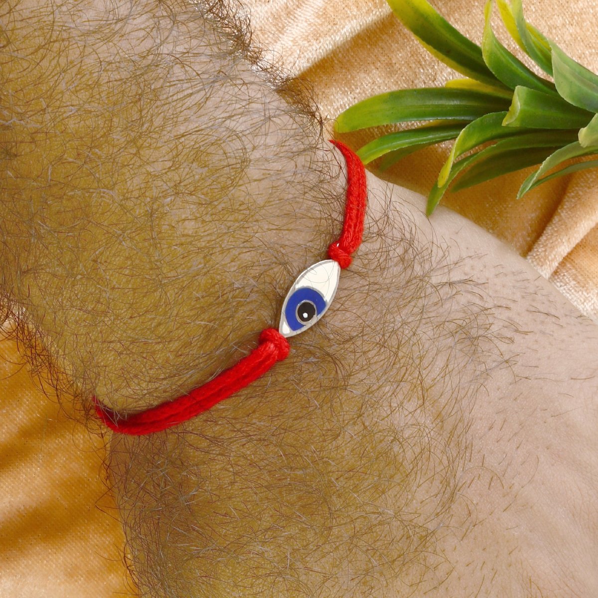 925 Silver Evil Eye Rakhi with Red Thread | Nazar Suraksha Rakhi - Zirak Silver