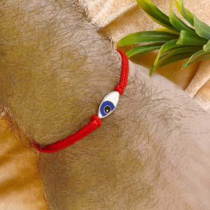 925 Silver Evil Eye Rakhi with Red Thread | Nazar Suraksha Rakhi - Zirak Silver