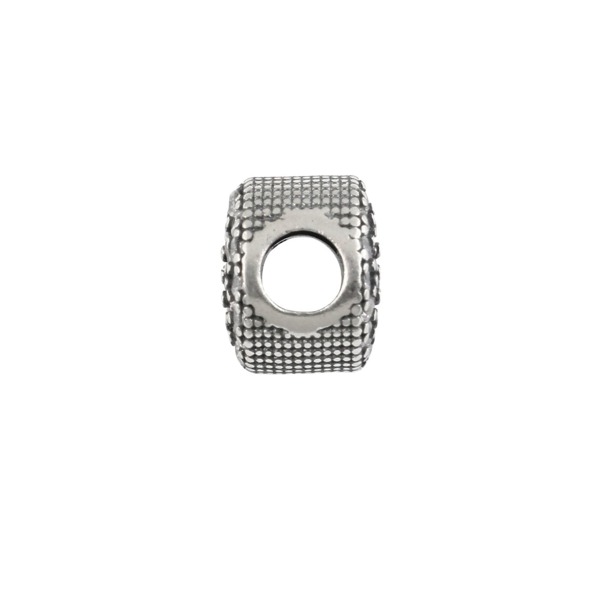 925 Silver Floral Pavé Charm Bead with Multicolor Stones - Zirak Silver