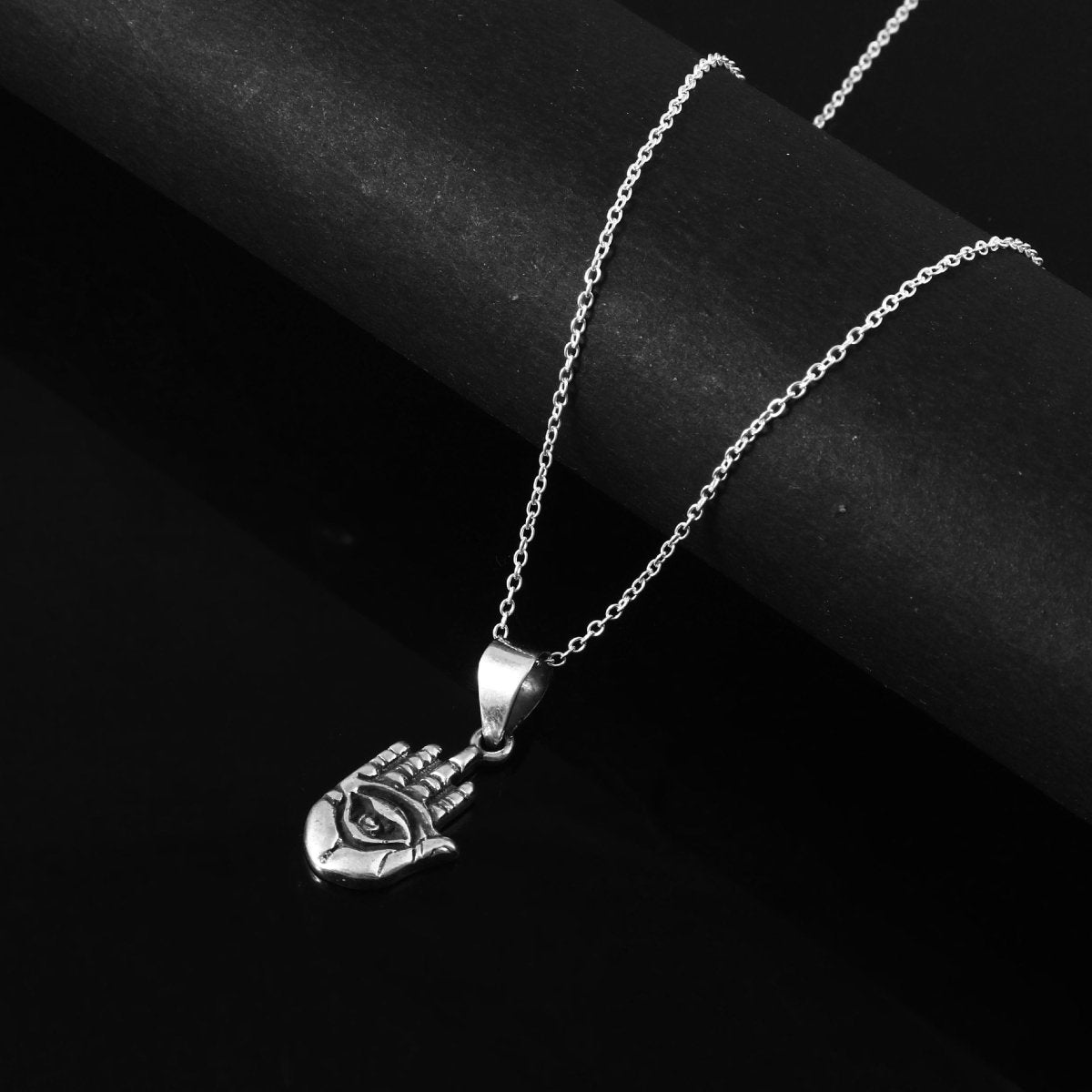 925 Silver Hamsa Eye Pendant Necklace - Zirak Silver