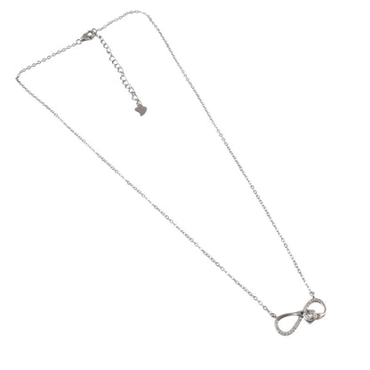 925 Silver Infinity Heart Pendant Necklace with CZ Accent - Zirak Silver
