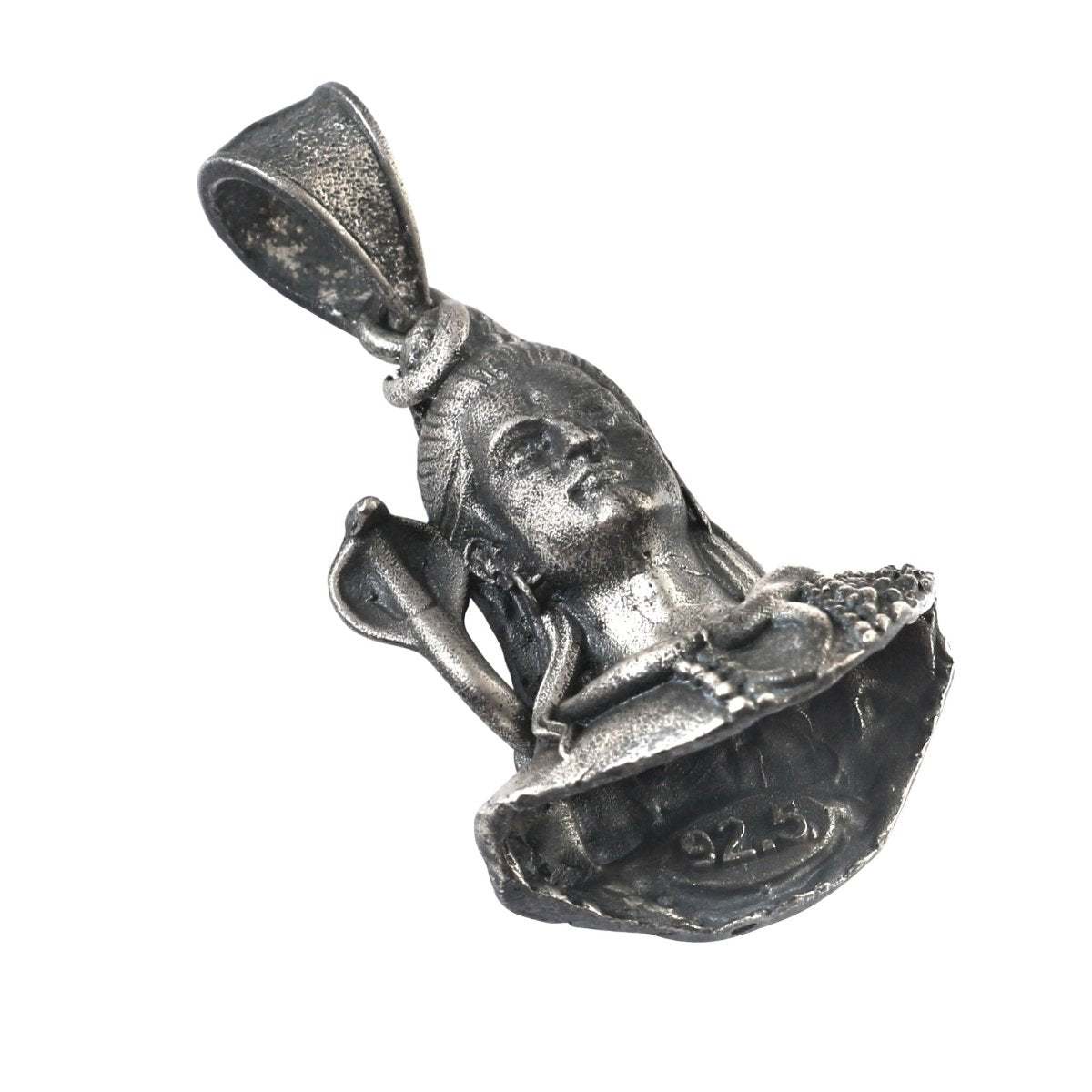 925 Silver Lord Shiva Face Pendant – Oxidized Mahadev Spiritual Necklace Charm - Zirak Silver