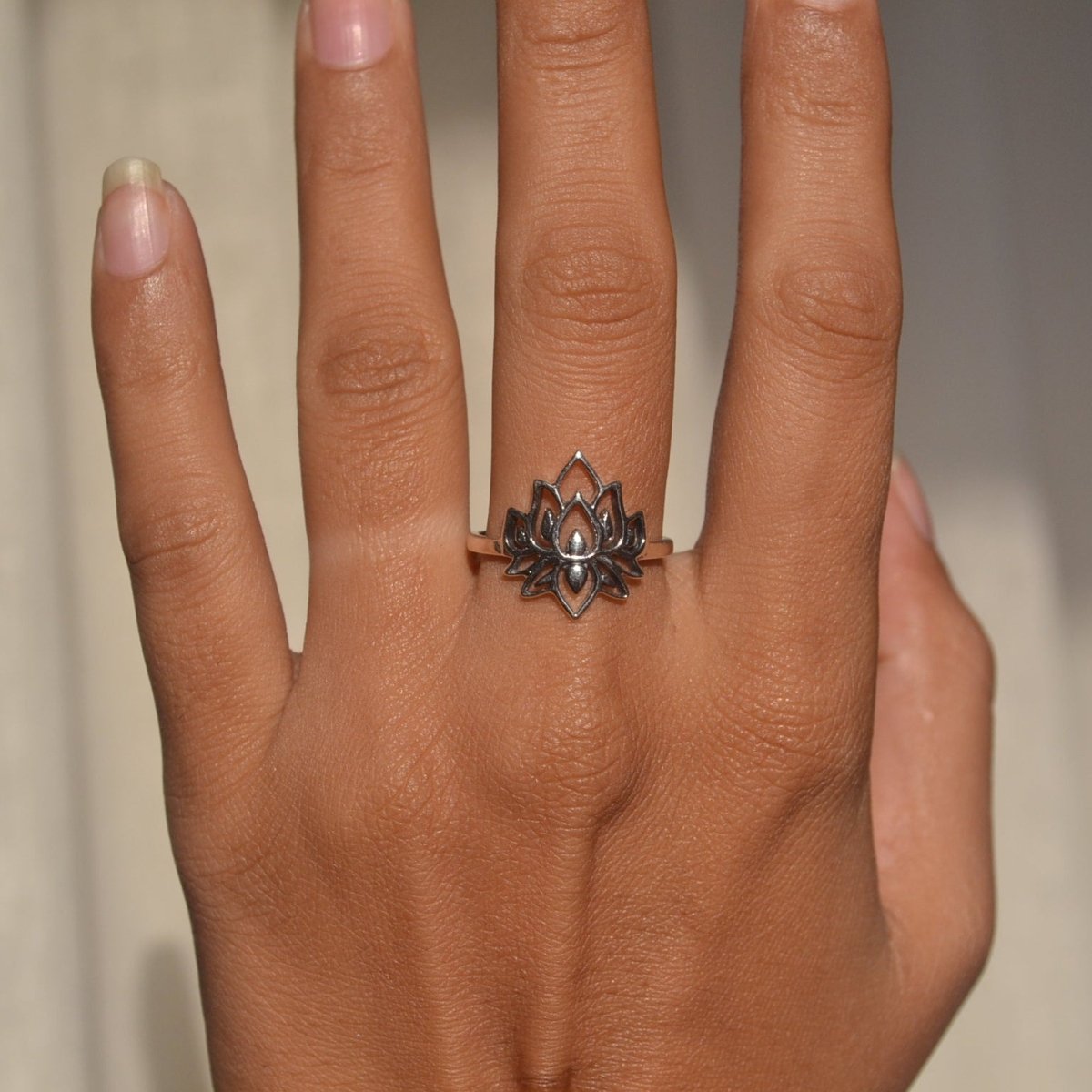 925 Silver Lotus Flower Ring - Zirak Silver