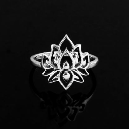 925 Silver Lotus Flower Ring - Zirak Silver